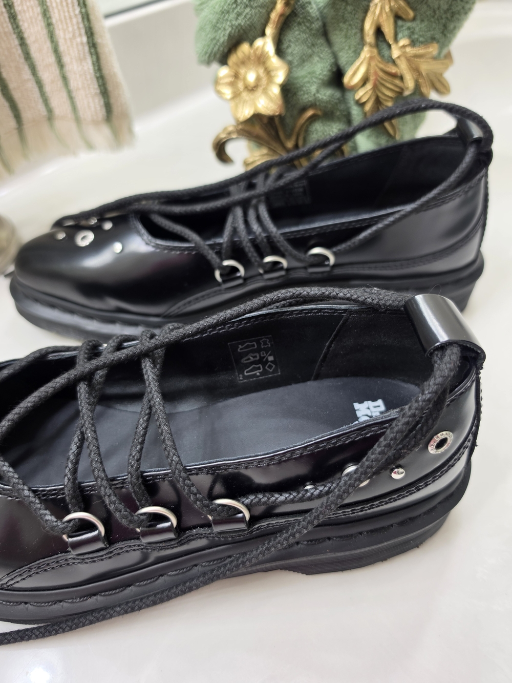 Dr. Martens Elphie II HDW Black Studded Lace-Up Flats - Picture 6 of 12